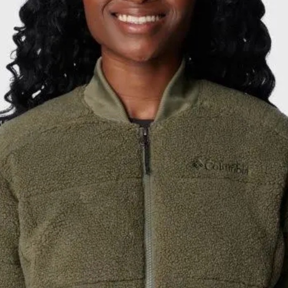 NWT COLUMBIA PUFFECT SHERPA BOMBER JACKET MSRP $190 OLIVE GREEN - Picture 4 of 17